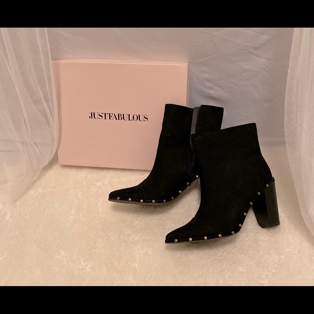 Suede Little Black Booties/ Size 9.5